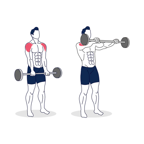 How To Do A Straight Bar Front Raise Barbell Front Raise