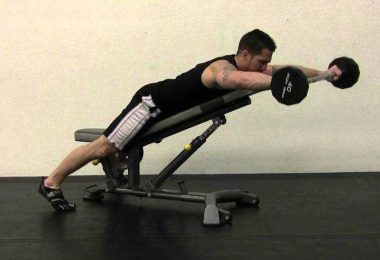 strengthen your shoulder muscles with chest supported barbell front raise